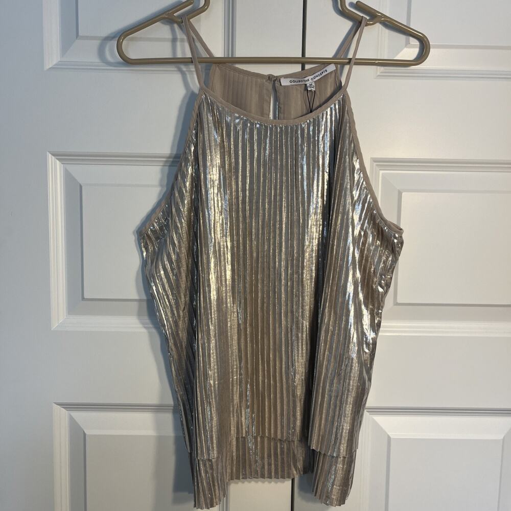 NEW Collective Concepts Gold Party Top Tank Shimmer And Shine Size Medium